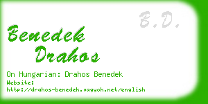 benedek drahos business card